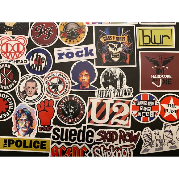 50pcs Rock n Roll Bands Music Themed Waterproof Stickers Pack - Picture 4 of 8
